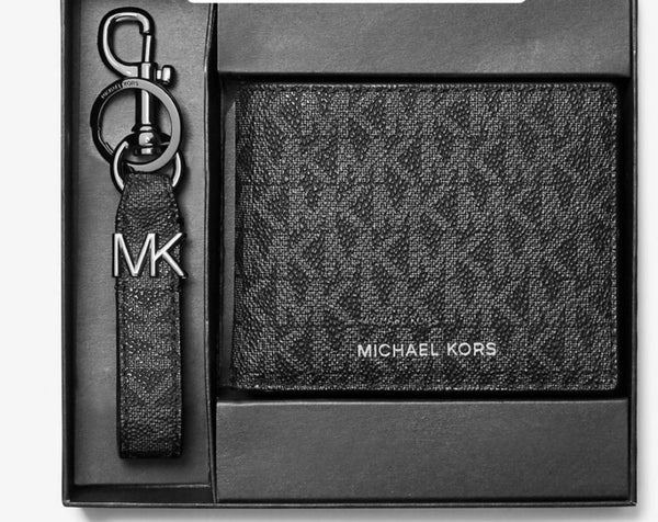 MK WALLET AND KEYCHAIN SET